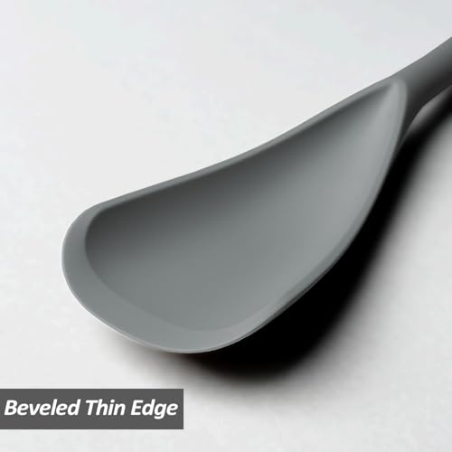 Silicone Cooking Spoon Spatula For Non (Gray_2-PCS)