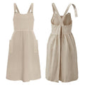 Vintage Apron for Women with Pockets Adjustable Straps for Kitchen (Beige)