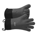 BBQ Gloves Heat Resistant Oven Mitts (Gray / Large)