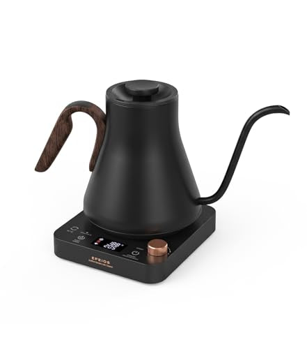 Gooseneck Electric Kettle With Temp Control (Matte Black)