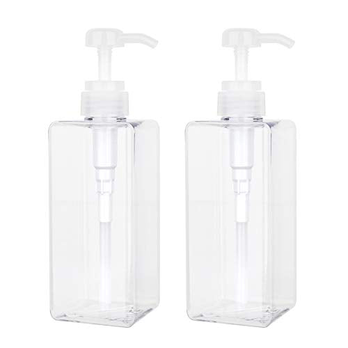 Plastic Pump Bottle Refillable Lotion Soap Dispenser 22oz Clear 2 Pack (22oz/650ml / Clear)