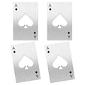 Ace Of Spades Bottle Opener Credit Card Size Pocker Cap Opener Portable Stainless Steel Can Opener (4 Pack Silver)