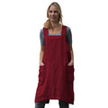 Women’s Pinafore Square Apron Baking Cooking Gardening Works Cross Back Cotton (XX-Large / Red)