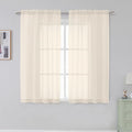 Rod Pocket Top Solid Voile Sheer Curtains for Bedroom (Cream / 42"W x 54"L (Pack of 2))