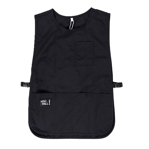 Waterproof Cobbler Apron with 4 Pockets Vest Smock Apron for Men Women Chef Waiter Work (Black)
