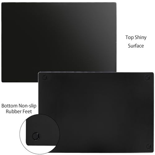 4 Pack Tempered Glass Cutting Board for Kitchen Counter (Black / Two Sizes)