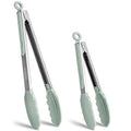 Tongs for Cooking (Light Green / 9 + 12 inches)