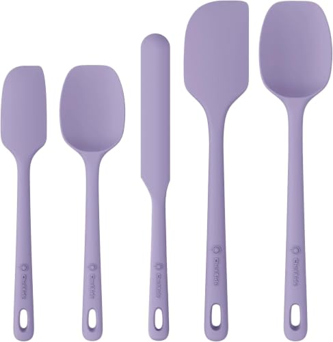 5 Pieces Silicone Spatulas Set (Light Purple / 5 pieces)