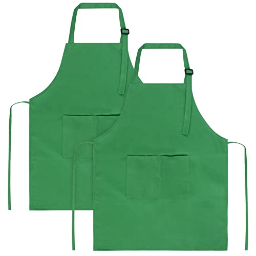 Kids Aprons with Large Pocket 2 Pack (Medium / Greenx2)
