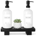 Hand Soap Dispenser for Kitchen (White Bottle + Black Pump)