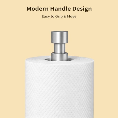 3.9lbs Heavy Duty Paper Towel Holder Countertop Weighted Base (Silver)