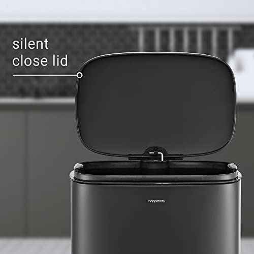 Curtis 8 Gal Step Trash Can Soft Close 25" (Black)
