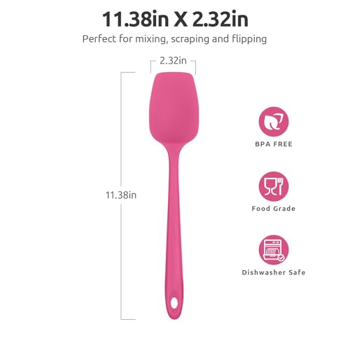 Silicone Spoon Spatula (Rosy Pink / 11.38in (spoon spatula))