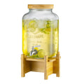 2 Gallon Drink Dispenser for Parties with Wood Stand and Lid (2 Gallon / Nature Wood)