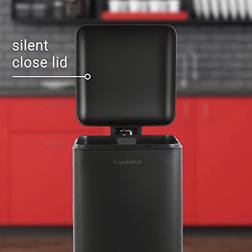 Betty 8 Gal Step Trash Can Soft (Black)