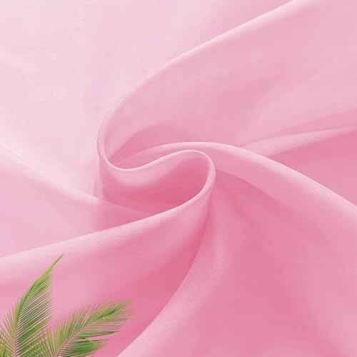 Basic Rod Pocket Sheer Voile Window Curtain Panels Pink 1 Pair 2 Panels 26 Width 30 Inch Long for Kitchen Bedroom Children Living Room Yard（Pink (Pink / 26"W x 30"L (Pack of 2))