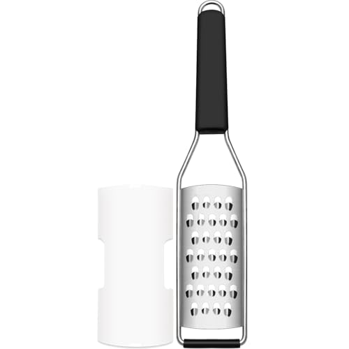 Cheese Grater Vegetable Shredder & Citrus Zester Lemon Zester for Parmesan Cheese (Set of 1 / Extra Coarse Blade / Black)