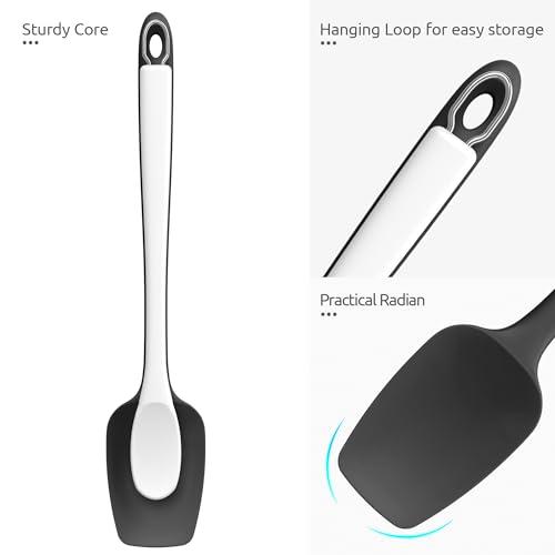 14" Long Silicone Spoonula (Black / 14.17in (spoon spatula))