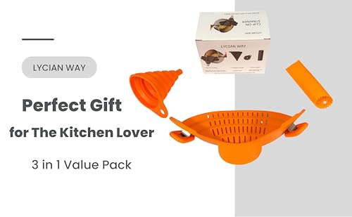 Clip On Strainer Silicone for Pots and Pans (Orange)