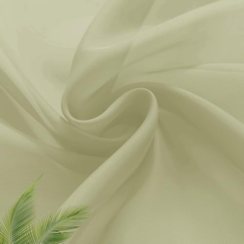 Basic Rod Pocket Sheer Voile Window Curtain Panels Sage Green 1 Pair 2 Panels 26 Width 40 Inch Long for Kitchen Bedroom Children Living Room Yard（Sage Green (Sage Green / 26"W x 40"L (Pack of 2))