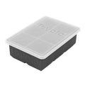 Large 2” King Cube Ice Tray with Lid Charcoal Gray Ice Cube Trays for Whiskey Cocktails Smoothies