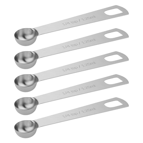 5PCS 1/4tsp(1.25ml) Measuring Spoon, Stainless Steel Teaspoon (1/4tsp)