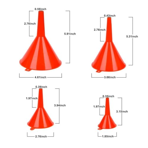8Pcs Funnels for Automotive Use Plastic Oil Gas Funnels Set Multi