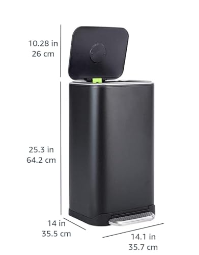 Rectangular Metal Trash Can With Soft