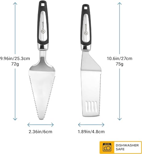 Pie Server Spatula and Cake Cutter Slicer (10 inches / Black)