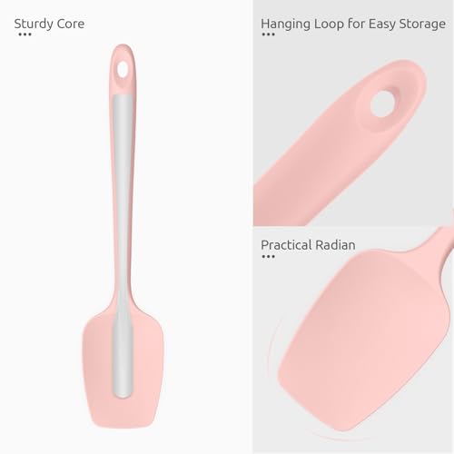 Silicone Spoon Spatula (‌Pink‌ / 11.38in (spoon spatula))