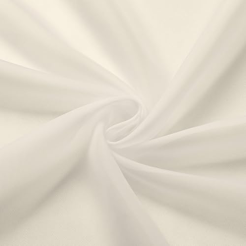 Cream Sheer Curtains 36 inch Length 2 Panels Set (Cream / 42"W x 36"L (Pack of 2))