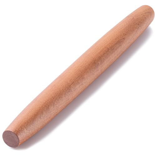 French Rolling Pin for Baking (15.75 Inches-Pointed / Brown)