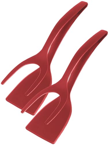 2Pcs Egg Flipper Spatula (Red)