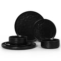 6 Pieces Stoneware Dinnerware Set for 2 (6-Piece / Obsidian Black)