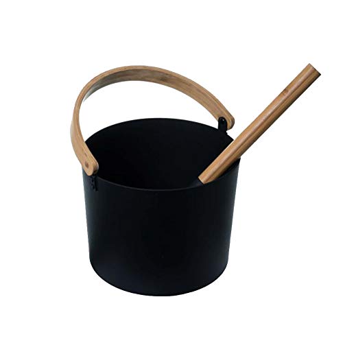 Sauna Bucket and Ladle Set (Black)