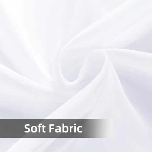 Solid Sheer Rod Pocket Curtain Voile Draperies 4 Panels White Beige Black Grey Ivory 52 Inch Width 63 Inch Long 1 Pair for Kitchen Bedroom Children Living Room Yard (Optical White / 52"W x 63"L (Pack of 4))