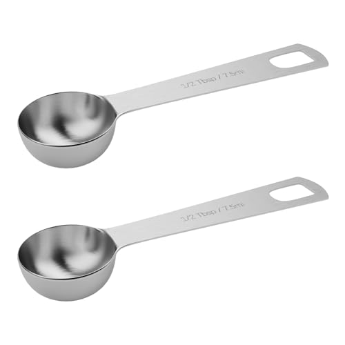 2PCS 1/2Tbsp(1.5tsp, 7.5ml) Measuring Spoon, Stainless Steel Teaspoon (1/2tbsp)