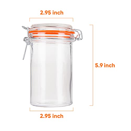 16 oz Glass Jars with Hinged Lids (Round-16oz12pack)