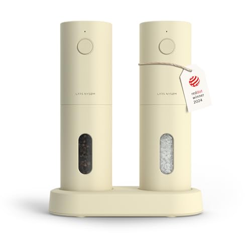 Electric Salt and Pepper Grinder Set (Butter Cream)