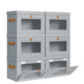 Storage Bins with Lids (Gray / Medium-6 Pack)