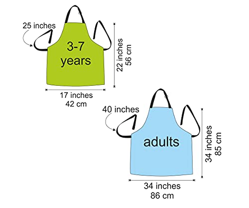 Mommy and Me Matching Aprons Embroidered Mother Daughter Cooking Apron Set (Size 3-7 Years)