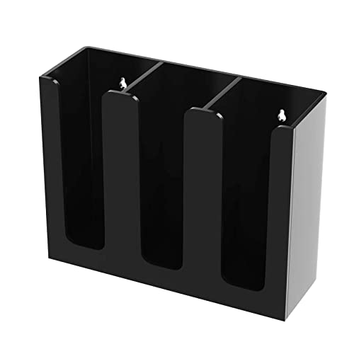 Acrylic Coffee Cup and Lid Storage Organizer Holder (Black-3 Compartment)