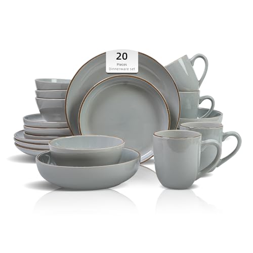 HomeVSS 20 Piece Dinnerware Set (Service for 4 - 20pc Set / Gray)