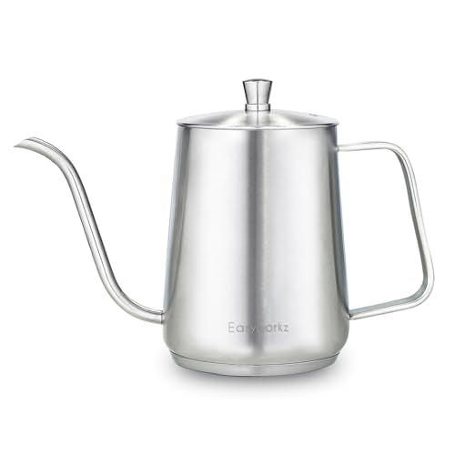 Gooseneck Pour Over Coffee Kettle 30 fl oz Stainless Steel Hand Drip Coffee Pot With Long Narrow Spout (Silver)