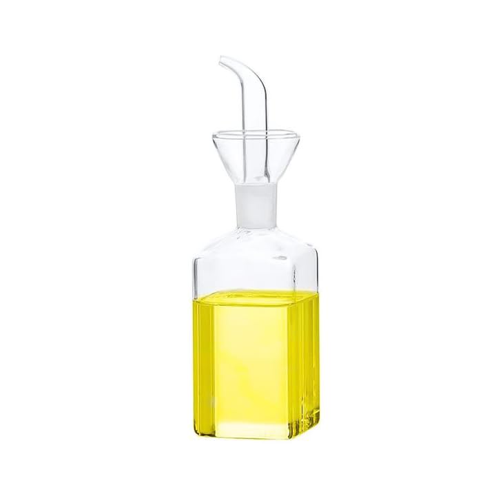 LandHope Oil Bottle Glass Olive Oil Dispenser Bottle Glass Cooking Oil Vinegar Measuring Dispenser With Spout for Kitchen and BBQ (8.5 Ounces)