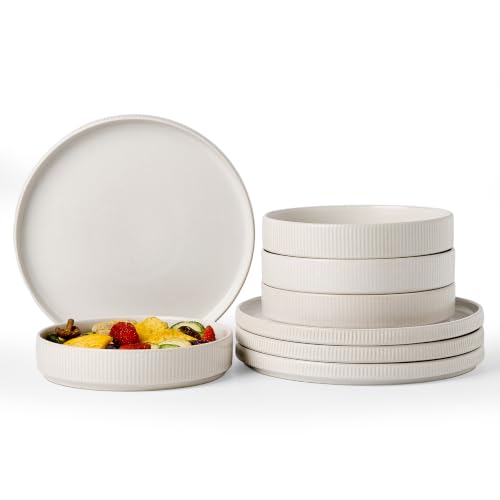 Star 8 Piece Plates and Bowls (Matte White)