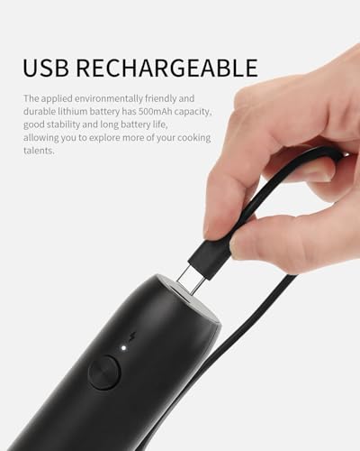 Rechargeable Milk Frother Handheld (Black)