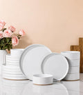 Stoneware Dinnerware Sets for 6 (Service for 6 / Modern-White)