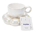 6.5oz Sunflower Saucer Mini Ceramic Mug (Pearl White)