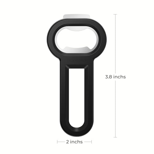 Magnetic Bottle Opener Pop Can Opener for Refrigerator (Black-1 Pack)
